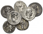 RÖMISCHES REICH, Tiberius, 14-37, AR Denar, suberat. Belorb. Kopf r. Rs.Livia l. sitzend, PONTIF MAXIM. 2,79g. DAZU:DOMITIAN, 81-96, AR Denar, Rom. Rs...