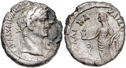 RÖMISCHES REICH, Claudius, 41-54, Bil.-Tetradrachme, Jahr 3 =42/43, Ägypten, Stadt Alexandria. Belorb.Kopf r. Rs.Messalina l. stehend, i.F. Lituus. 13...