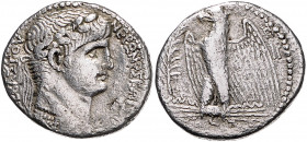 RÖMISCHES REICH, Nero, 54-68, AR Tetradrachme Jahr 110 =61 n.Chr., Seleucis und Pieria, Stadt Antiochia. Belorb. Büste r. Rs.Adler l., Palmwedel l. 13...
