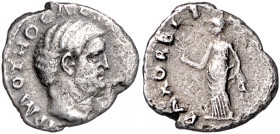 RÖMISCHES REICH, Otho, 69, AR Denar, Rom. Barh. Kopf r. Rs.Pax steht l. mit Zweig und Stab. 2,75g.
selten, kl.Rdf., ss
RIC 4; BMC 3