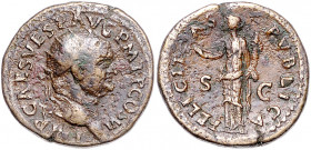 RÖMISCHES REICH, Vespasian, 69-79, AE Dupondius, Rom. Büste mit Strahlenkrone r. Rs.Felicitas steht l. zwischen SC. 13,02g.
ss
Cohen 154; Cohen 154;...