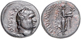 RÖMISCHES REICH, Vespasian, 69-79, AE 16, Aeolis, Stadt Aigai. Büste r. Rs.Apollo r. stehend mit Olivenzweig, [E]PI APOLLONIOY, AIGAEON. 3,65g.
ss
S...
