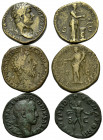 RÖMISCHES REICH, Hadrian, 117-138, AE Sesterz COS III =134-138, Rom. Belorb. Büste r., HADRIANVS AVG COS III PP. Rs.Salus r. opfernd, Altar mit Schlan...