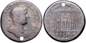 RÖMISCHES REICH, Hadrian, 117-138, AE 34, Ionien, Stadt Ephesos. Belorb. Büste r. Rs.Octastyle Tempelfront, mittig Artemis Ephesia. 30,91g. Schöne Tem...