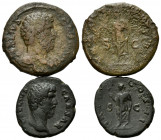 RÖMISCHES REICH, Aelius als Caesar, 136-138, AE Sesterz, Rom. Bloße Büste r. Rs.Spes steht l. mit Blumen und gerafftem Kleid. DAZU:AE As COS II =137, ...
