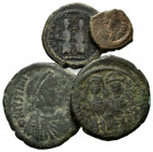 BYZANTINISCHES REICH, Justinian I., 527-565, AE Follis, Antiochia. Büste r. Rs.Großes M zw. Sternen, Off. B. 11,50g. DAZU:JUSTIN II., 565-578, AE 1/2 ...