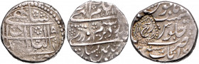 AFGHANISTAN, Ahmad Shah, 1747-1772, Rupie AH 1180 Jahr 20, Attock, mit Kontermarke "Raig" Jahr 24 =1770. 11,22g. DAZU:Shah Zaman, Rupie AH 1212 Jahr 4...