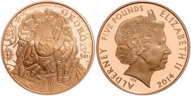ALDERNEY, Elisabeth II., seit 1952, 5 Pounds 2014. George. 40g. -MwSt-befreit-
GOLD, PP in Kapsel