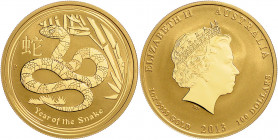 AUSTRALIEN, Elisabeth II., seit 1952, 100 Dollars 2013. Jahr der Schlange. 31,1g. -MwSt-befreit-
GOLD, st