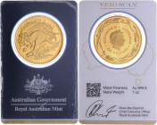 AUSTRALIEN, Elisabeth II., seit 1952, 100 Dollars 2016. Känguru. 31,1g. -MwSt-befreit-
GOLD, st