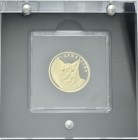 BELARUS (WEISSRUSSLAND), Republik, seit 1991, 50 Rubel 2008. Lynx. 7,78g. Mit zwei eingelegten Diamanten (1 fehlt). -MwSt-befreit-
GOLD, eingelegt in...