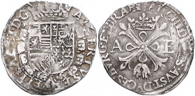 BELGIEN / BRABANT, Albert und Isabella, 1598-1621, Real o.J. Gekröntes Wappen. Rs.Dornenkreuz unter Krone. 2,90g.
ss
deMey 657