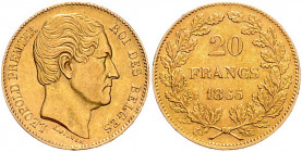 BELGISCHES KÖNIGREICH, Leopold I., 1831-1865, 20 Francs 1865. L WINNER. 6,41g. -MwSt-befreit-
GOLD, vz/st
KM 23