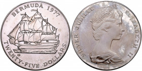 BERMUDA INSELN, Elisabeth II., seit 1952, 25 Dollars 1977 CHI. Elisabeth II. Silberjubiläum. Aufl. 5.613 Ex., gepr. v.d. Royal Canadian Mint. 54,75g....