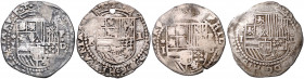 BOLIVIEN, Philipp II., 1556-1598, Real o.J. [P]B I. (gelocht) 3,37g. DAZU:Real o.J. Stern I PD. 3,13g; 3,40g; 2,82g.
4 Stk., Loch(1), f.ss
KM MB 2.2