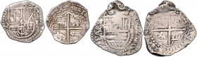 BOLIVIEN, Philipp III., 1598-1621, 2 Reales o.J.(1613-17) PQ, Potosi. 6,68g. DAZU:Ebs. o.J.(1616-17) PM, Potosi. 6,73g.
2 Stk., s-ss
KM 8