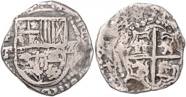 BOLIVIEN, Philipp III., 1598-1621, 2 Reales [1618-21] PT, Potosi. 6,72g.
s
KM 8