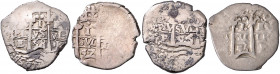 BOLIVIEN, Philipp IV., 1621-1665, Real 1655 PE, 1656 PE, 1657 PE, 1558 PE, Potosi.
4 Stk., s bis s-ss
KM 13