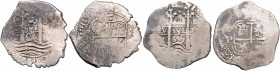 BOLIVIEN, Philipp IV., 1621-1665, 2 Reales 1664 PE, Potosi. 6,71g. DAZU:Ebs. 1665 PE, Potosi. 5,72g.
2 Stk., s-ss
KM 16