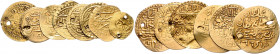 IRAN , Goldmünzen des 17.-19. Jh. zum Befestigen an Kleidungsstücken von Bauchtänzerinnen. Alle sind wie Münzen geprägt, teilweise datiert, jedoch gib...