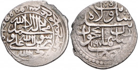 IRAN, Sulayman I., 1668-1694, Abbasi =4 Shahi AH 1097 =1685, Nakhjawan. 7,33g.
ss
KM 226.8; Mitch.2071
