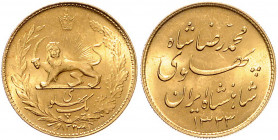 IRAN, Mohammad Reza Pahlavi Shah, 1941-1979, Pahlavi SH 1323 =1944. 8,15g. -MwSt-befreit-
GOLD, st
KM 1148