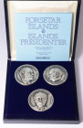 ISLAND, Republik, seit 1944, Silbermedaillen (.925) von Ragnari Kjartanssyni o.J. (1975) a.d. 30.Jahrestag der isländ. Republik. Sveinn Björnsson (194...