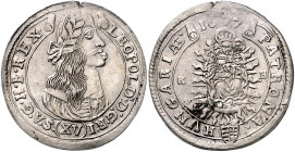 HAUS HABSBURG, Leopold I., 1657-1705, 15 Kreuzer 1677 KB, Kremnitz.
Sf., kl.prägeschw., ss+
Her.1043
