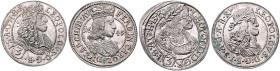 HAUS HABSBURG, Leopold I., 1657-1705, Groschen =3 Kreuzer 1669, Breslau; 1681, Hall; 1692, Hall (ohne Löwenkopfschulter). DAZU:Ferdinand Karl Erzherzo...