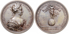 HAUS HABSBURG, Karl VI., 1711-1740, Br.-Med. 1716 von Vestner a.d. Geburt von Erzherzog Leopold am 13 April. Büste der Kaiserin Elisabeth Christina r....