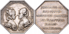 HAUS HABSBURG, Joseph II., 1765-1790, Achteckige Silbermed. 1780 a.d. Ernennung Albert v. Teschen und seiner Gemahlin zu Statthaltern der habsburgisch...