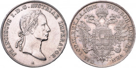 HAUS HABSBURG, Franz II. (I.), 1792-1835, Taler 1833 A, Wien.
ss-vz/vz
Her.363; J.215