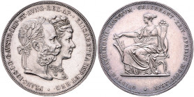 HAUS HABSBURG, Franz Joseph I., 1848-1916, Gedenk-Doppelgulden 1879. Silberhochzeit.
vz
Dav.31; J.369; Her.824