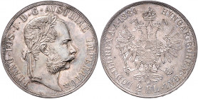 HAUS HABSBURG, Franz Joseph I., 1848-1916, Doppelgulden 1884.
st
Dav.31; J.369; Her.824