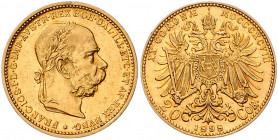 HAUS HABSBURG, Franz Joseph I., 1848-1916, 20 Kronen 1898. 6,77g. -MwSt-befreit-
GOLD, vz
KM 2806