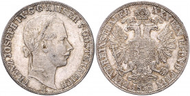 HAUS HABSBURG, Franz Joseph I., 1848-1916, Vereinstaler 1858 B, Kremnitz.
f.vz
Dav.21; T.445