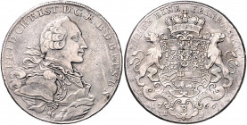 BRANDENBURG-BAYREUTH, Friedrich Christian, 1763-1769, Konventionstaler 1766 B-ES, Bayreuth.
kl.Kr., ss
Wilm.797; KM 252; Dav.2042B