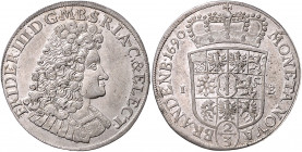 BRANDENBURG-PREUSSEN, Friedrich III., 1688-1701, Gulden =2/3 Taler 1690 ICS, Magdeburg.
f.vz
Dav.273