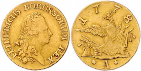 BRANDENBURG-PREUSSEN, Friedrich II. der Große, 1740-1786, Friedrichs d'or 1778 A.
GOLD, ss
Frbg.2411; Old.435