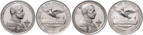 BRANDENBURG-PREUSSEN, Wilhelm I., 1861-1888, Weißmetall-Medaille o.J. von E.Weigand(?) a.d. Verdienste um das Militär-Brieftaubenwesen. Uniformierte B...