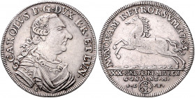 BRAUNSCHWEIG UND LÜNEBURG, LINIE WOLFENBÜTTEL, Carl I., 1735-1780, Gulden =2/3 Konventionstaler 1765 E-IDB, Braunschweig. 14,04g.
ss
We.2733; Fiala ...