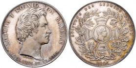 BAYERN, Ludwig I., 1825-1848, Geschichtstaler 1827. Stiftung des Ludwigsordens.
vz-st
AKS 118; T.53; Dav.560