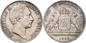 BAYERN, Maximilian II., 1848-1864, Doppeltaler 1855.
kl.Hsp., ss+
AKS 146; T.91; Dav.601