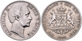 BAYERN, Maximilian II., 1848-1864, Vereinstaler 1860.
ss
AKS 149; T.98; Dav.606