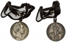 BAYERN, Maximilian II., 1848-1864, Doppelgulden 1855. Mariensäule. Stempel von C.Voigt. Büste r. Rs.Ansicht der Mariensäule in München. Mit Öse, Ring ...