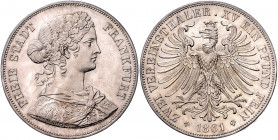 FRANKFURT, Freie Stadt, 1815-1866, Doppeltaler 1861.
st
AKS 4; T.145; Dav.651