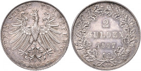 FRANKFURT, Freie Stadt, 1815-1866, Doppelgulden 1847.
vz-st
AKS 5; T.132; Dav.642