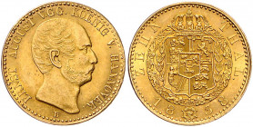 HANNOVER, Ernst August, 1837-1851, 10 Taler 1838 B. 13,29g.
GOLD, Prachtex., vz-st
AKS 87; J.118; Frbg.1170; KM 175