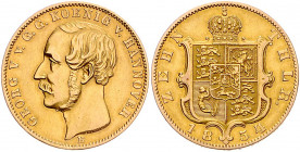 HANNOVER, Georg V., 1851-1866, 10 Taler 1854 B. 13,19g.
GOLD, ss-vz
AKS 136; J.132; Frbg.1179