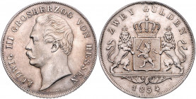 HESSEN-DARMSTADT, Ludwig III., 1848-1877, Doppelgulden 1854.
vz-st
AKS 121; T.198; Dav.705